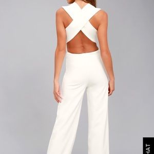 Lulu’s White backless Jumpsuit